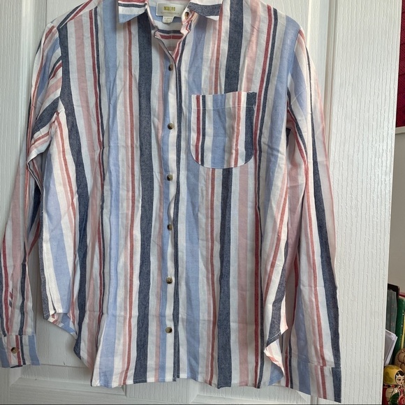 NWT Anthropologie Maeve Chatham Striped Button Down Shirt Top Striped Size Xs - Picture 6 of 6
